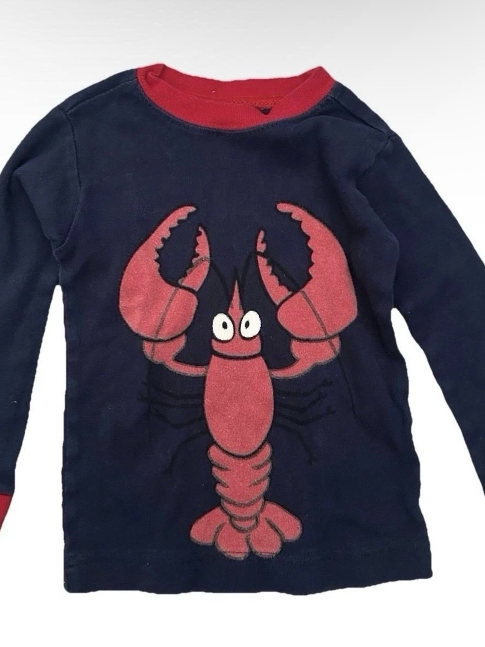 Lazy One Toddler Long Sleeve Navy Shirt With Lobster Size 2T